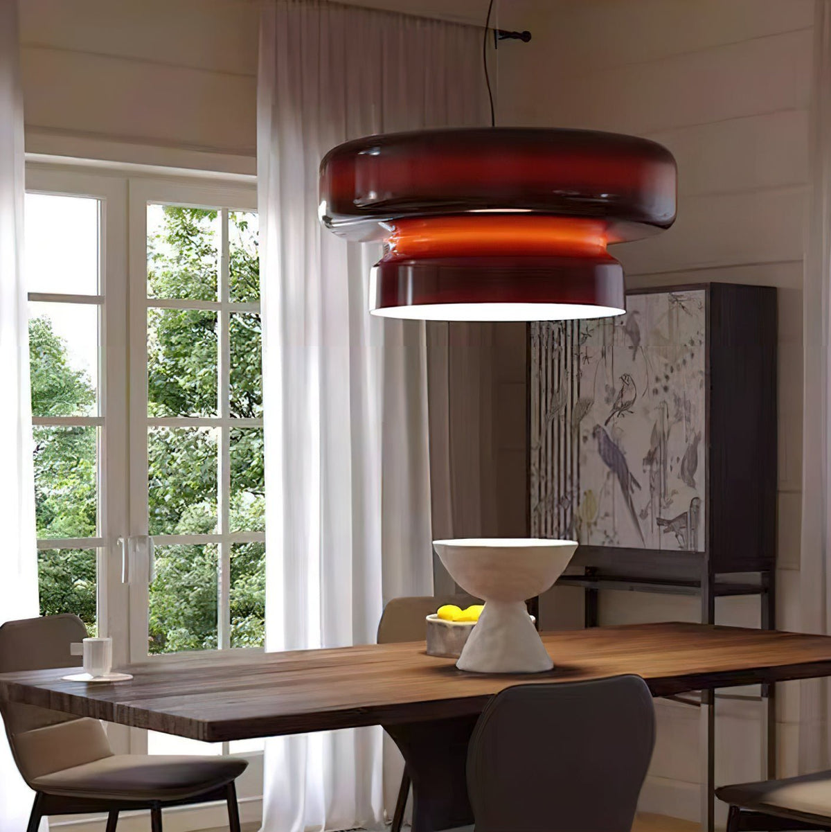 Retro LED Pendel af Glas & Metal