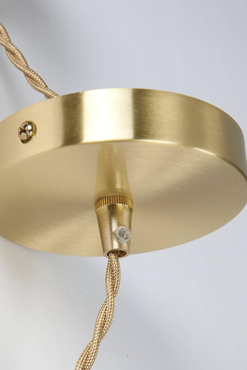 Komvormige Hanglamp | Vintage Messing &amp; Glazen E14 Plafondlamp