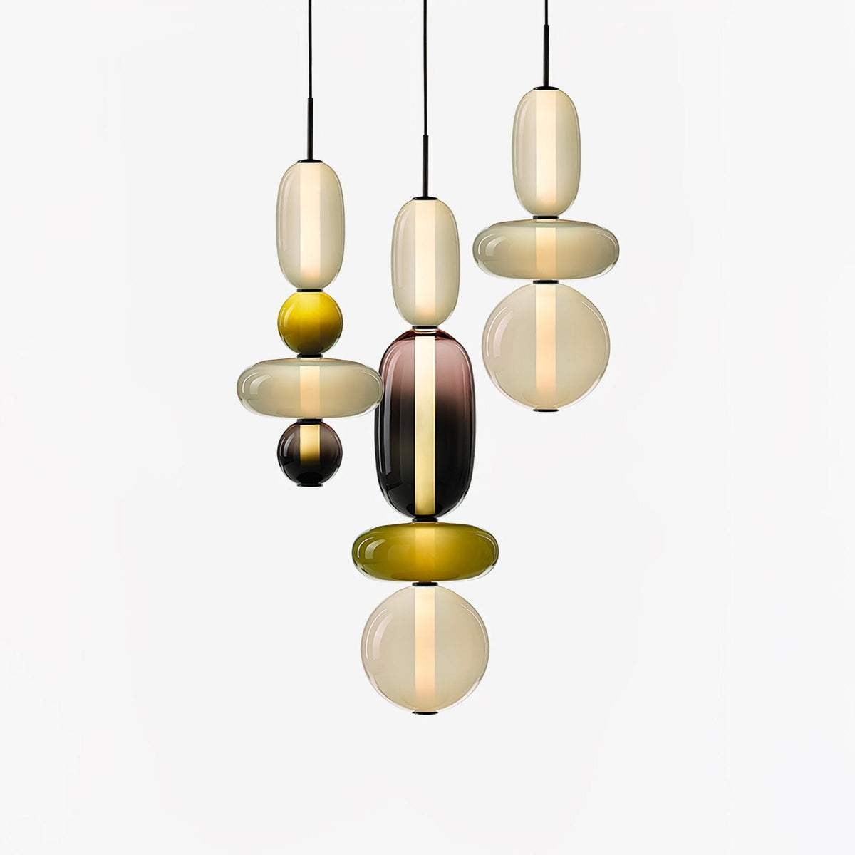 Scandinavische Candied-glazen hanglamp | Handgeblazen led