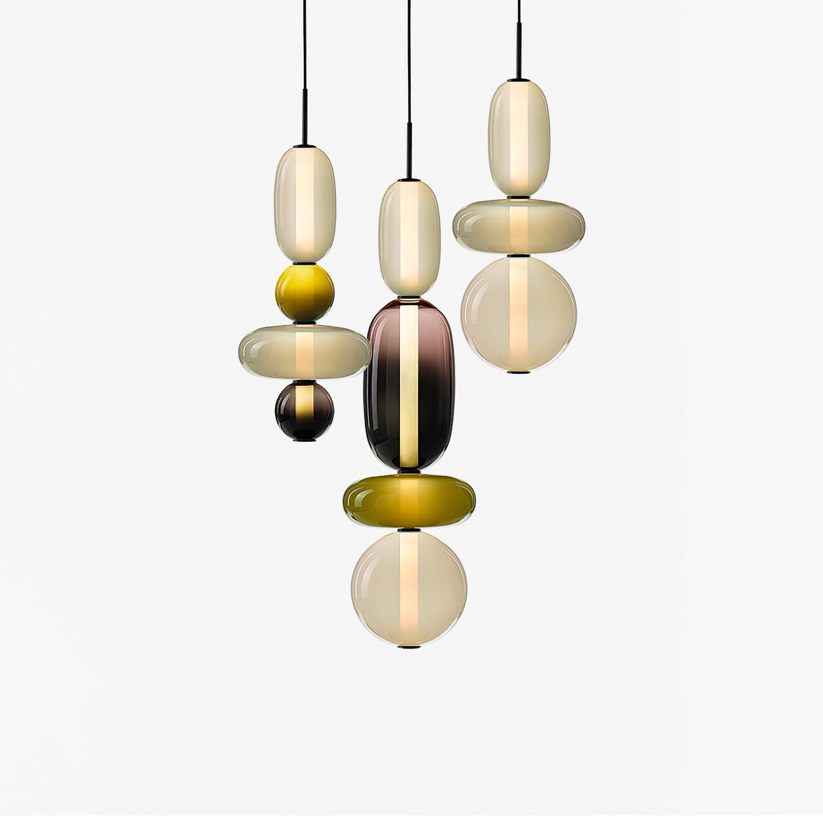 Scandinavische Candied-glazen hanglamp | Handgeblazen led
