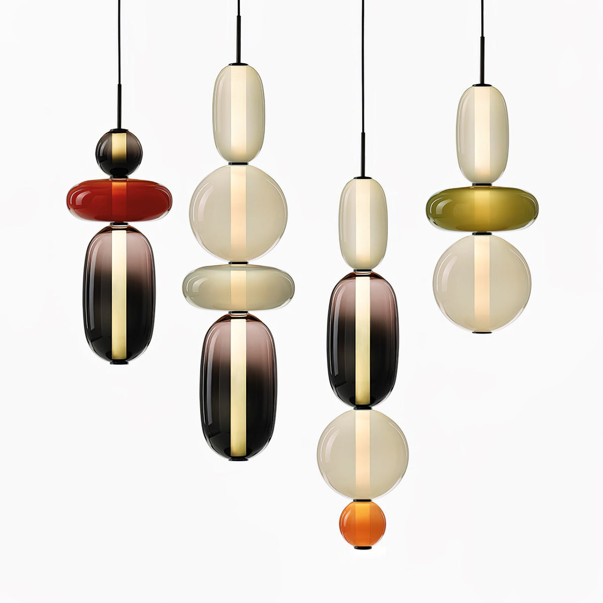 Scandinavische Candied-glazen hanglamp | Handgeblazen led