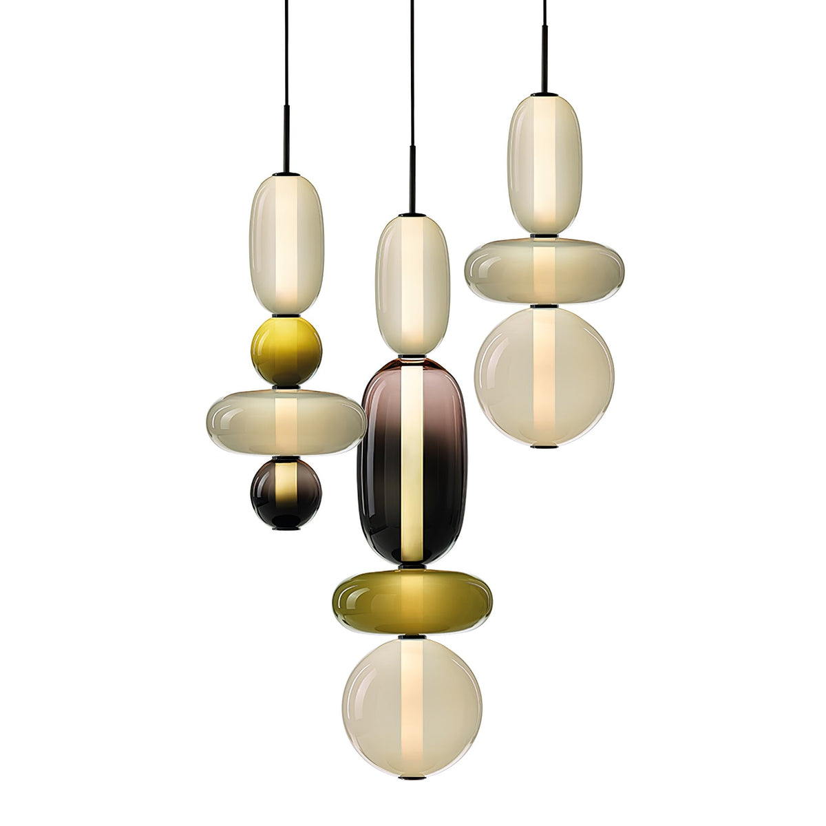 Scandinavische Candied-glazen hanglamp | Handgeblazen led