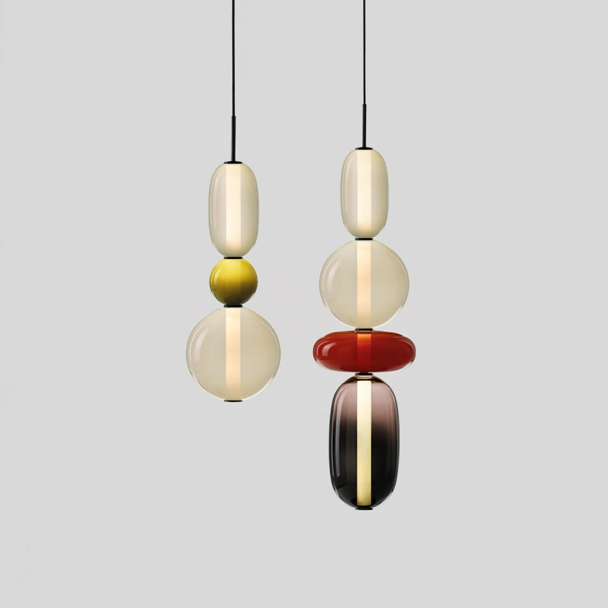 Scandinavische Candied-glazen hanglamp | Handgeblazen led