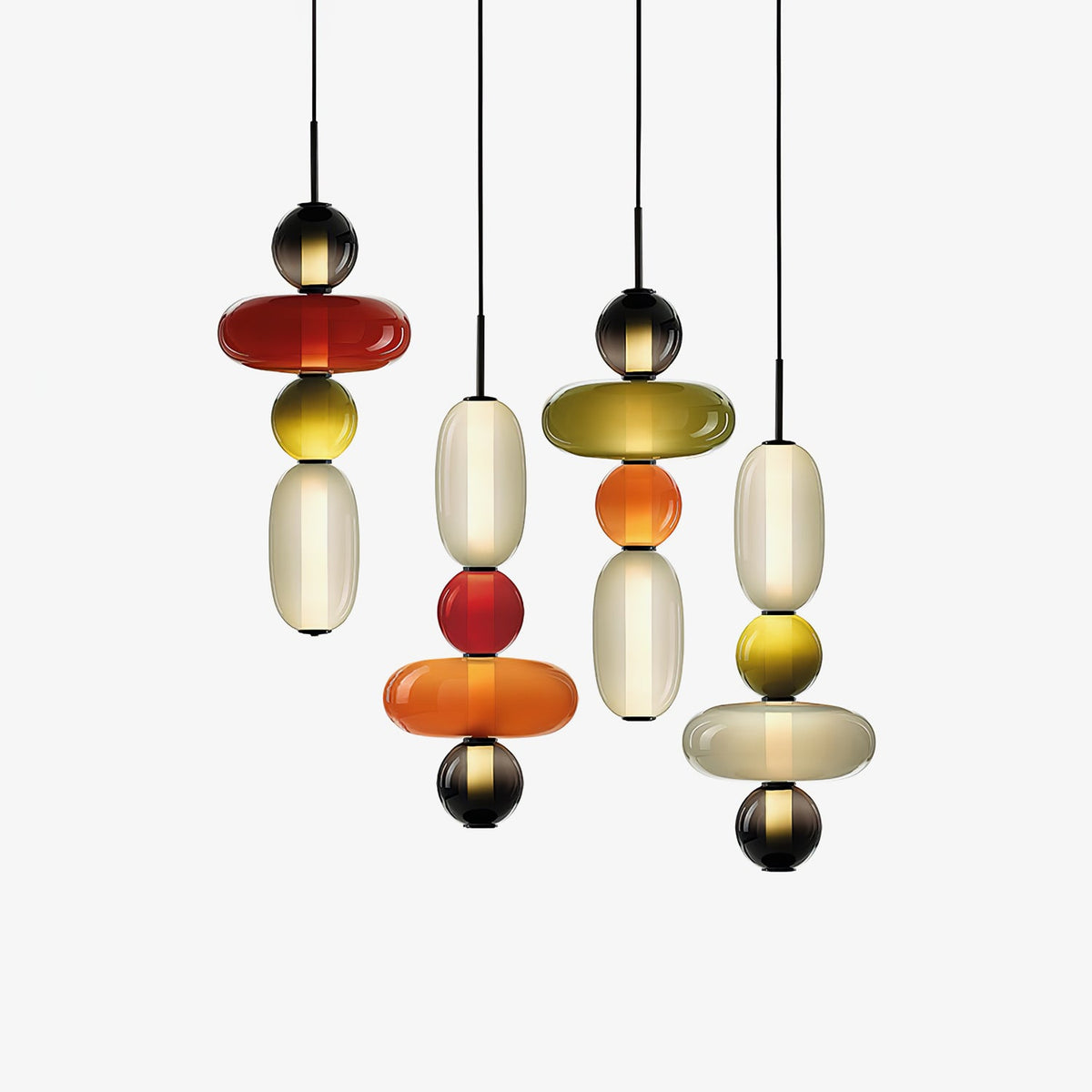 Scandinavische Candied-glazen hanglamp | Handgeblazen led