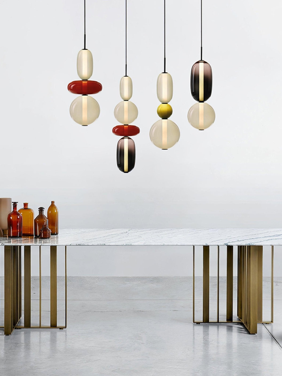 Scandinavische Candied-glazen hanglamp | Handgeblazen led