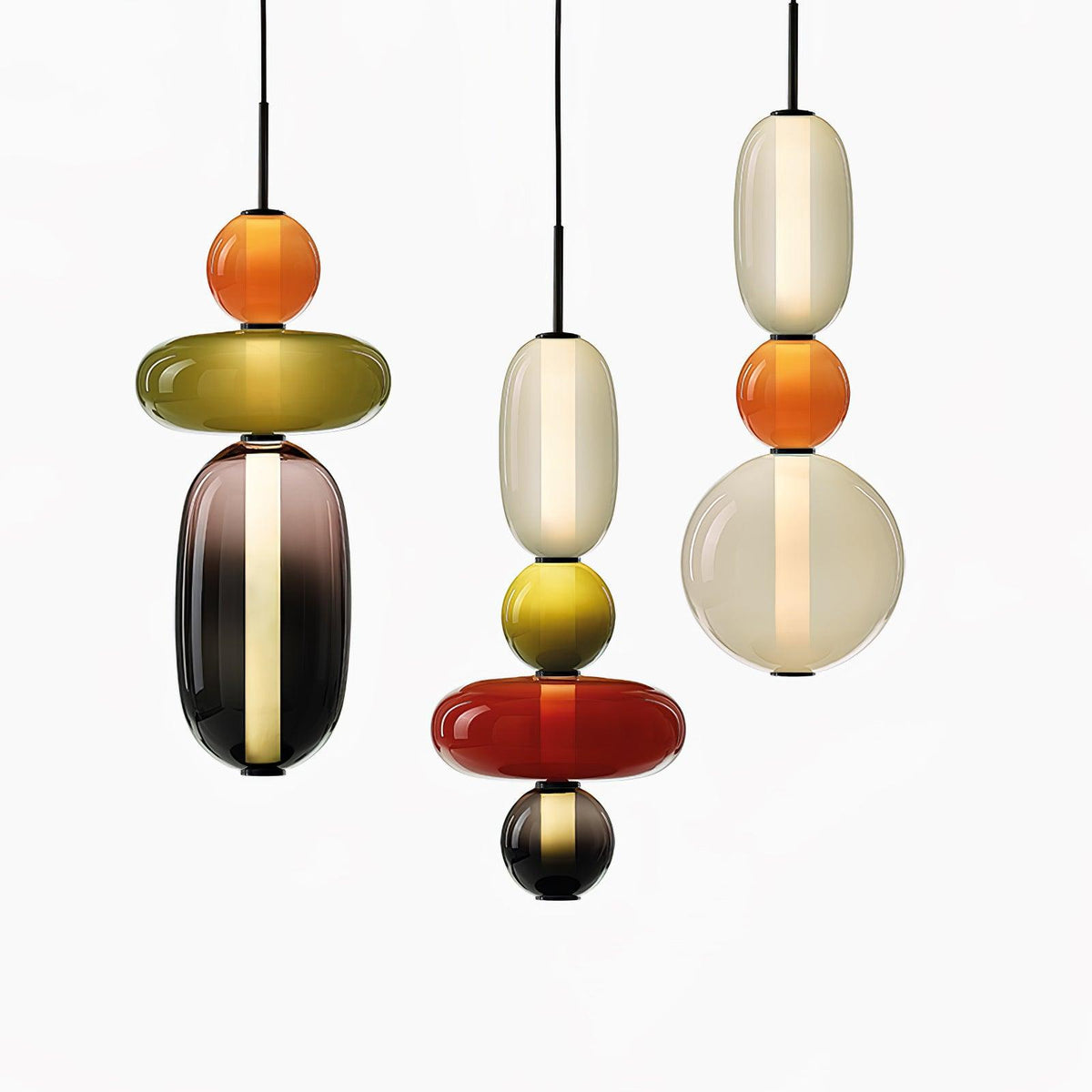 Scandinavische Candied-glazen hanglamp | Handgeblazen led