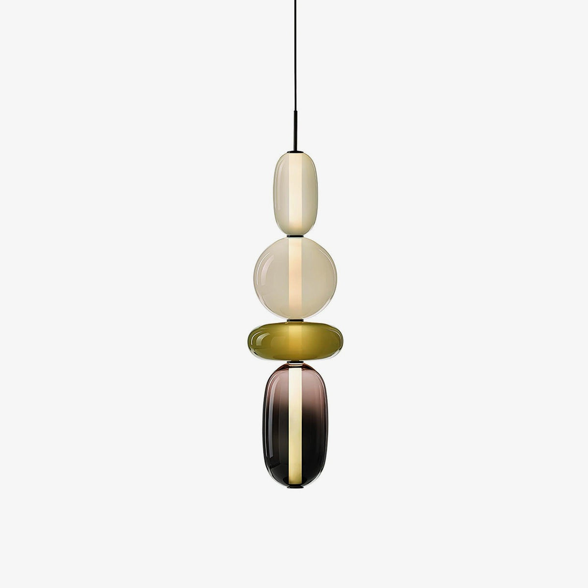Scandinavische Candied-glazen hanglamp | Handgeblazen led