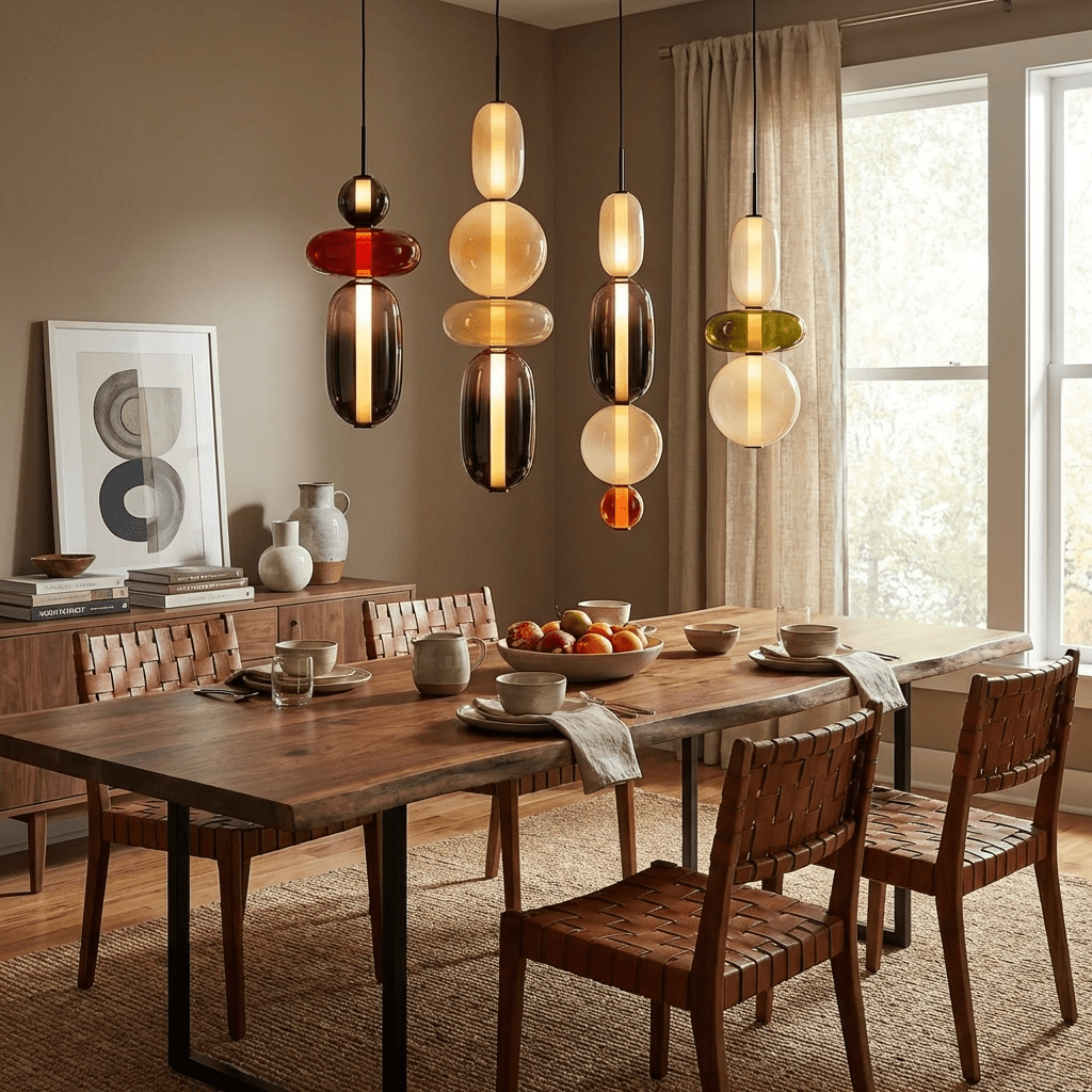 Scandinavische Candied-glazen hanglamp | Handgeblazen led