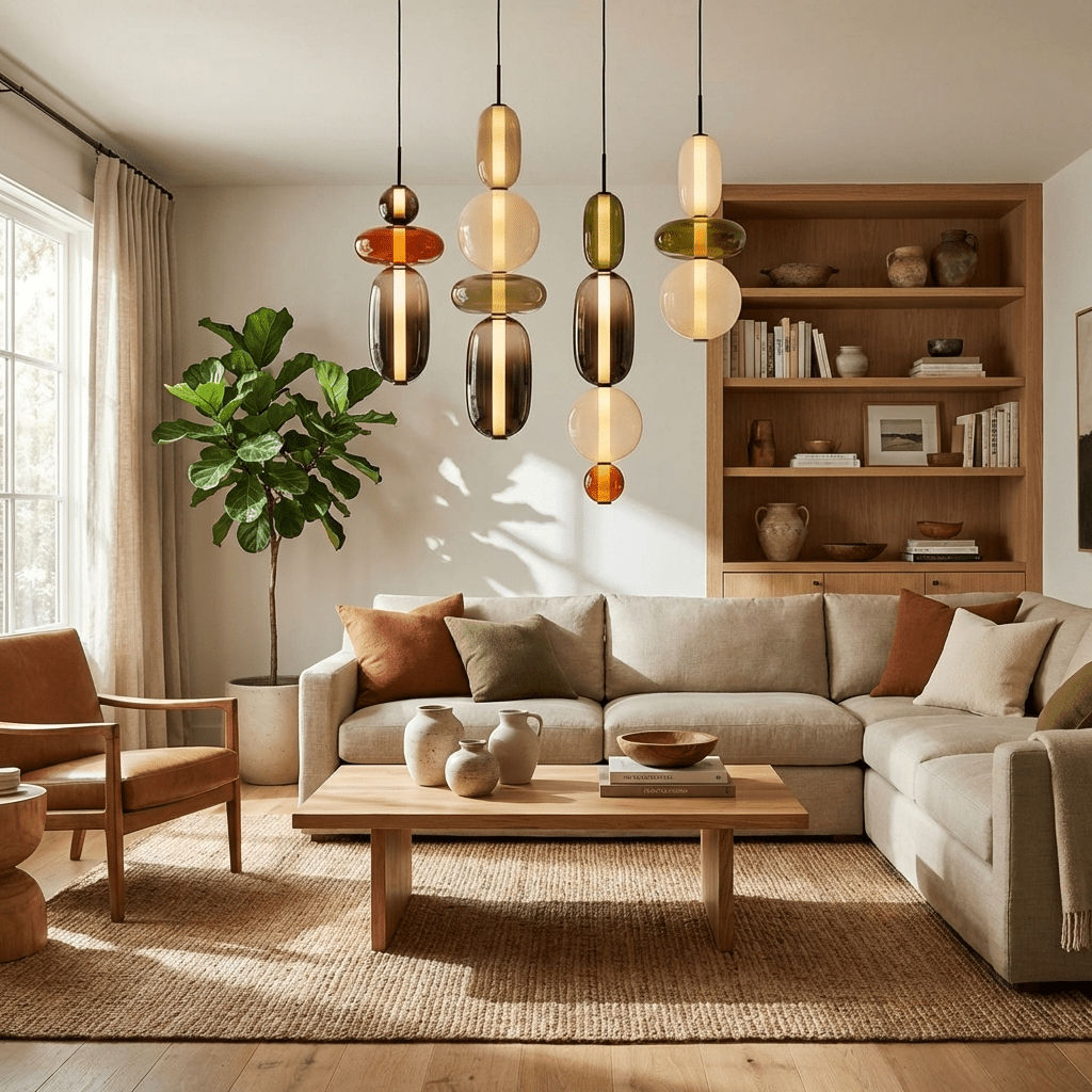 Scandinavische Candied-glazen hanglamp | Handgeblazen led
