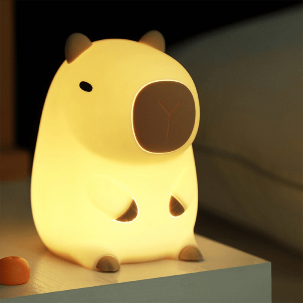 Lieve Capibara Nachtlamp van Zacht Siliconen met USB-C