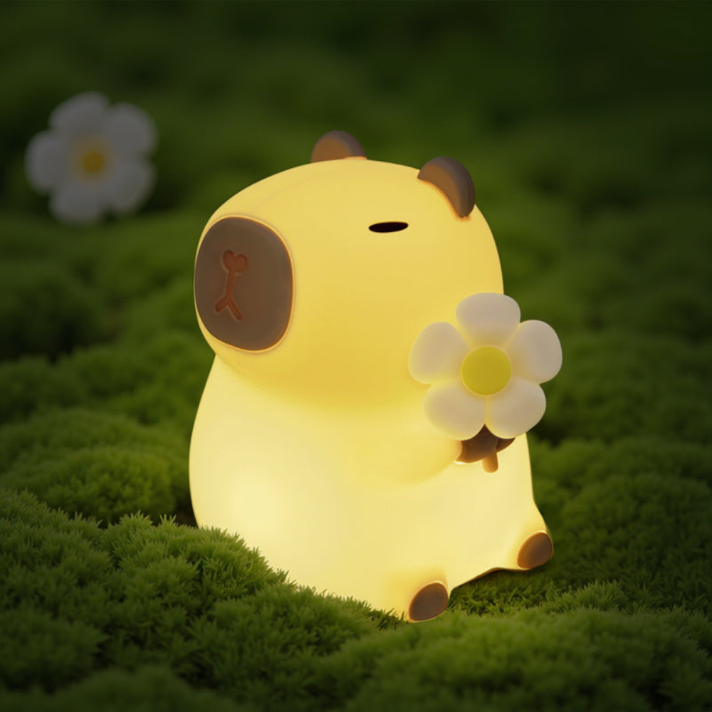 Lieve Capibara Nachtlamp van Zacht Siliconen met USB-C
