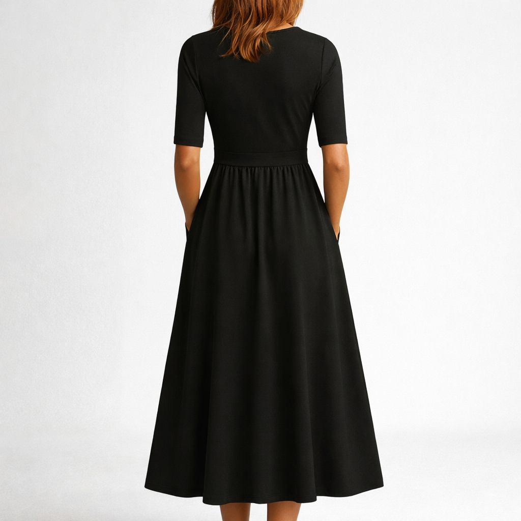 Élégante robe midi avec poches | Robe féminine pour tous les jours