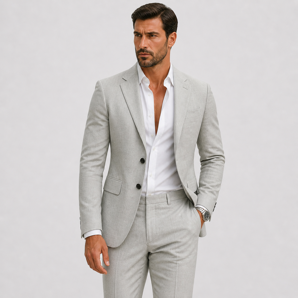 Heren Slim-Fit Linnen Pak | Lichtgewicht Zomerpak Voor Bruiloften