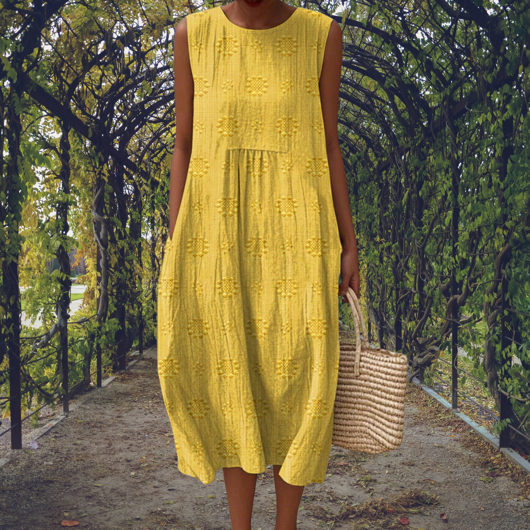 Robe midi en coton à pois pour femme | Robe d’été légère