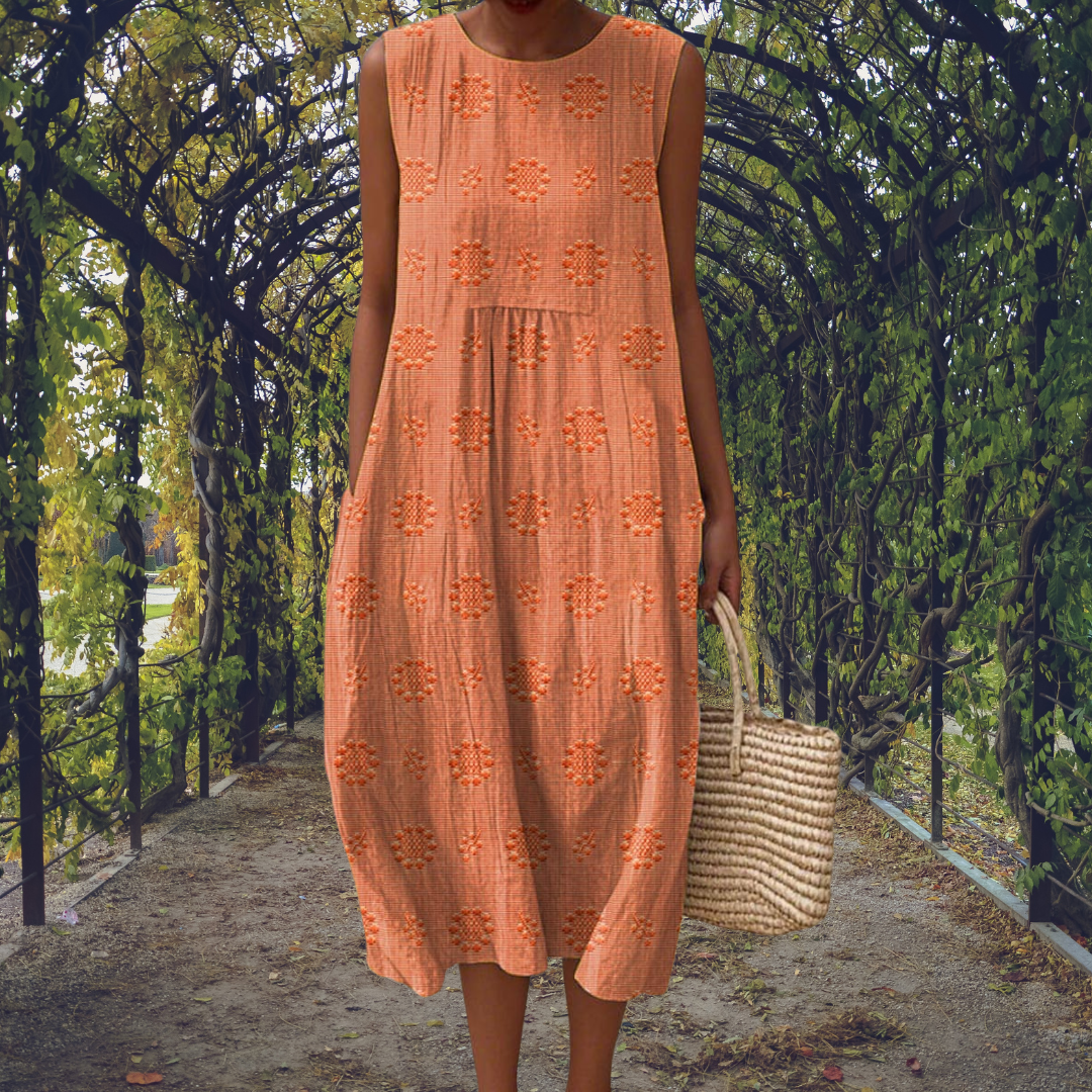 Robe midi en coton à pois pour femme | Robe d’été légère
