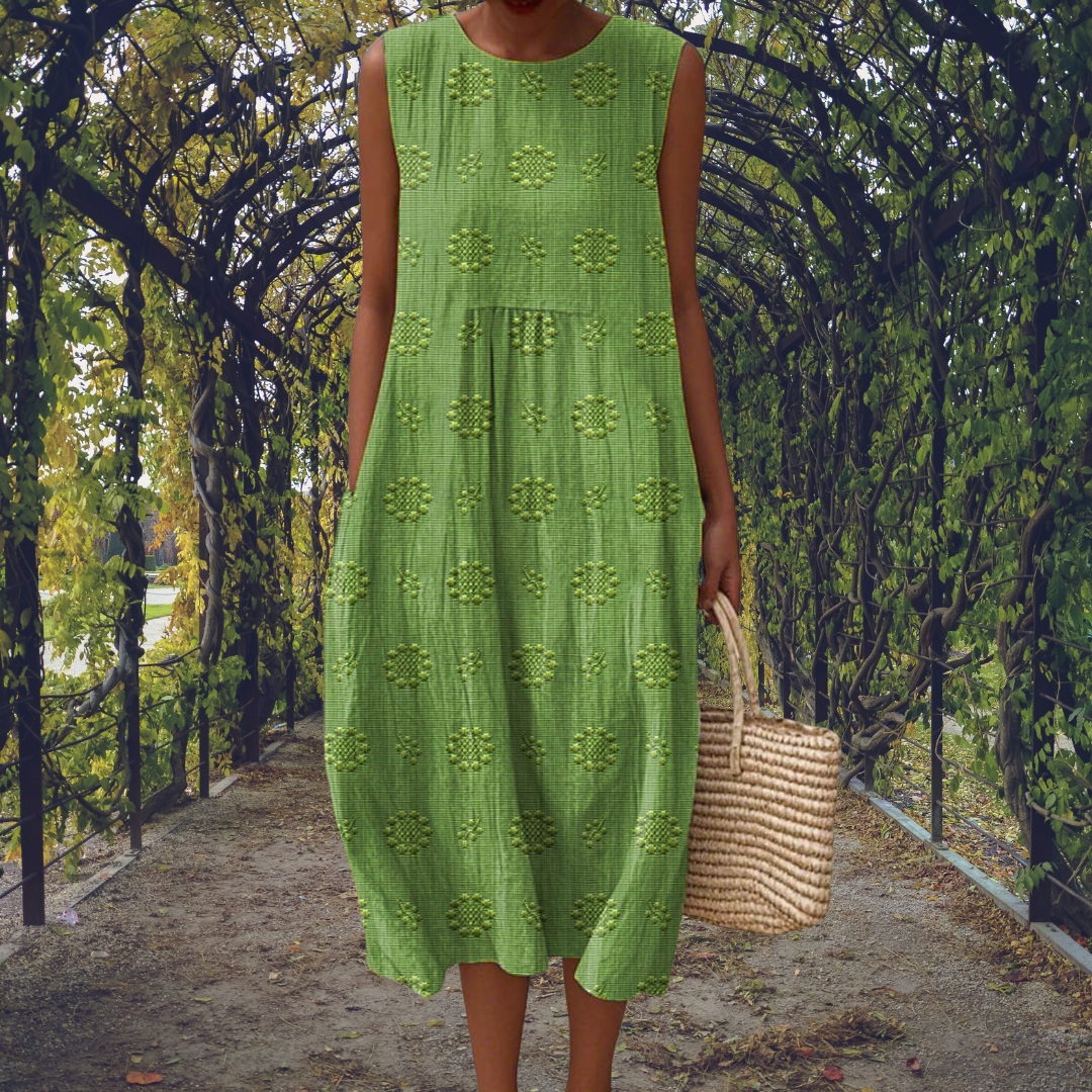Robe midi en coton à pois pour femme | Robe d’été légère