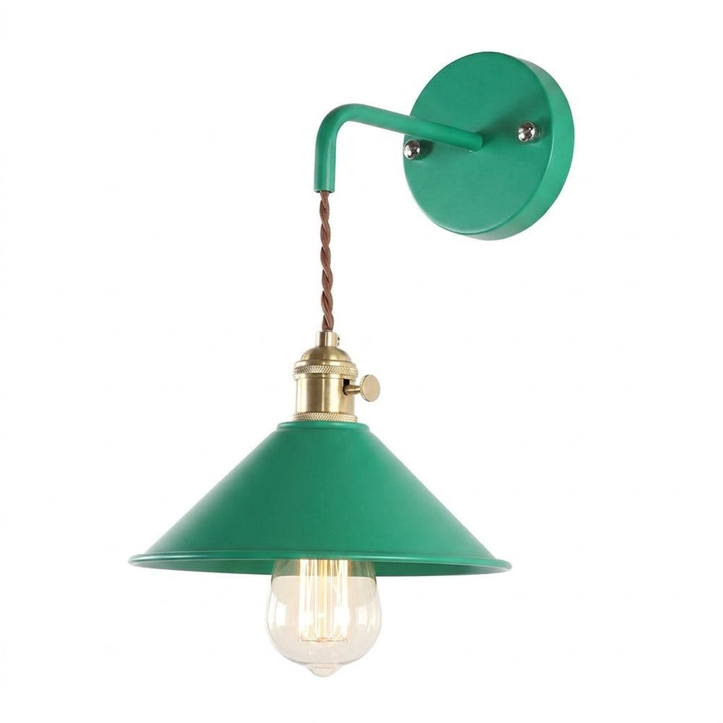 Retro Vintage Wandlamp | Metalen Wandlamp Met Kegelkap