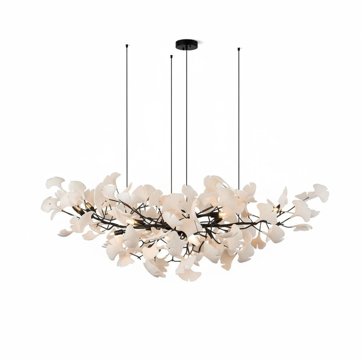 Horizon Bloom Gingko Chandelier | Handcrafted Porcelain Ginkgo Leaves