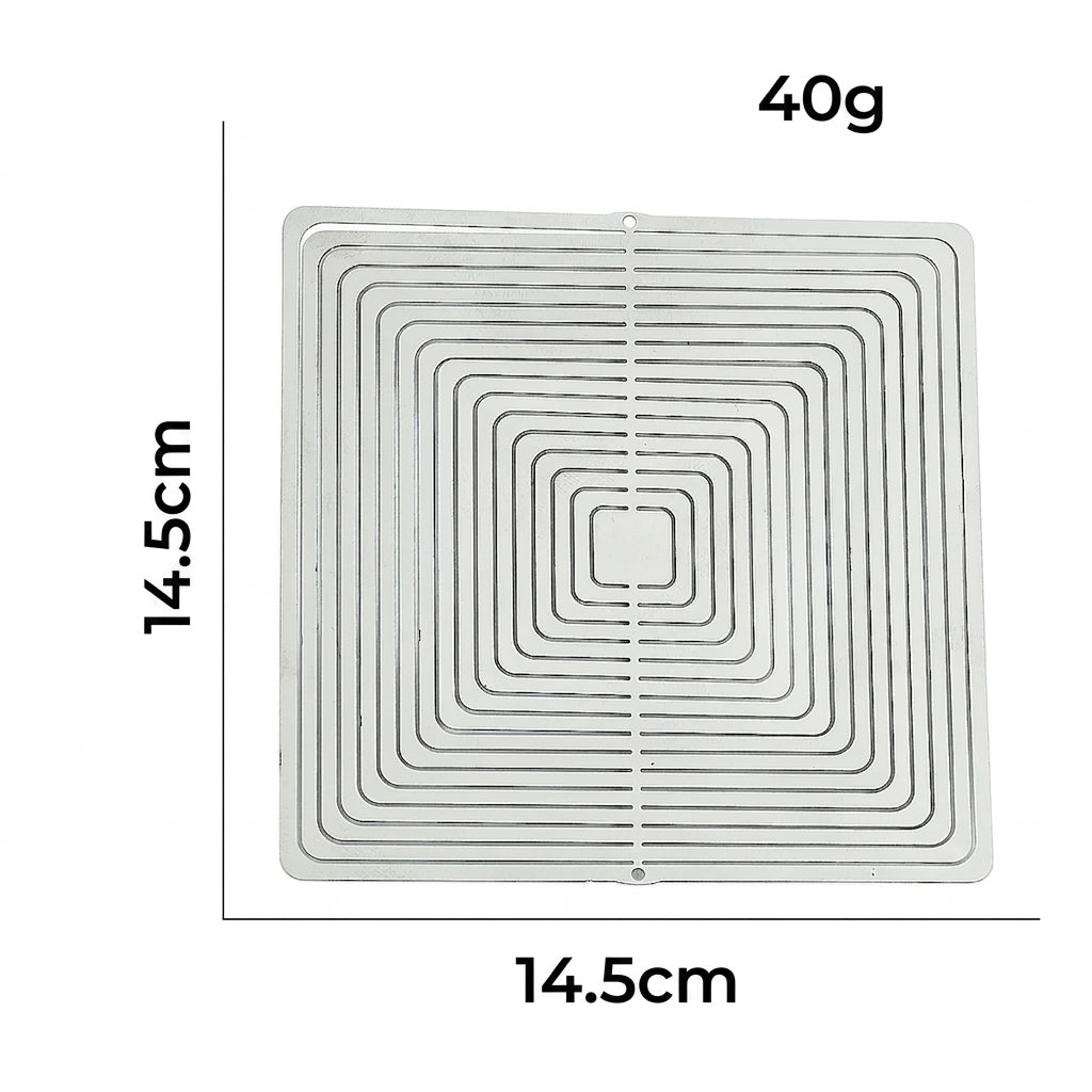 RVS 3D Roterende Windspinner | Moderne Tuindecoratie