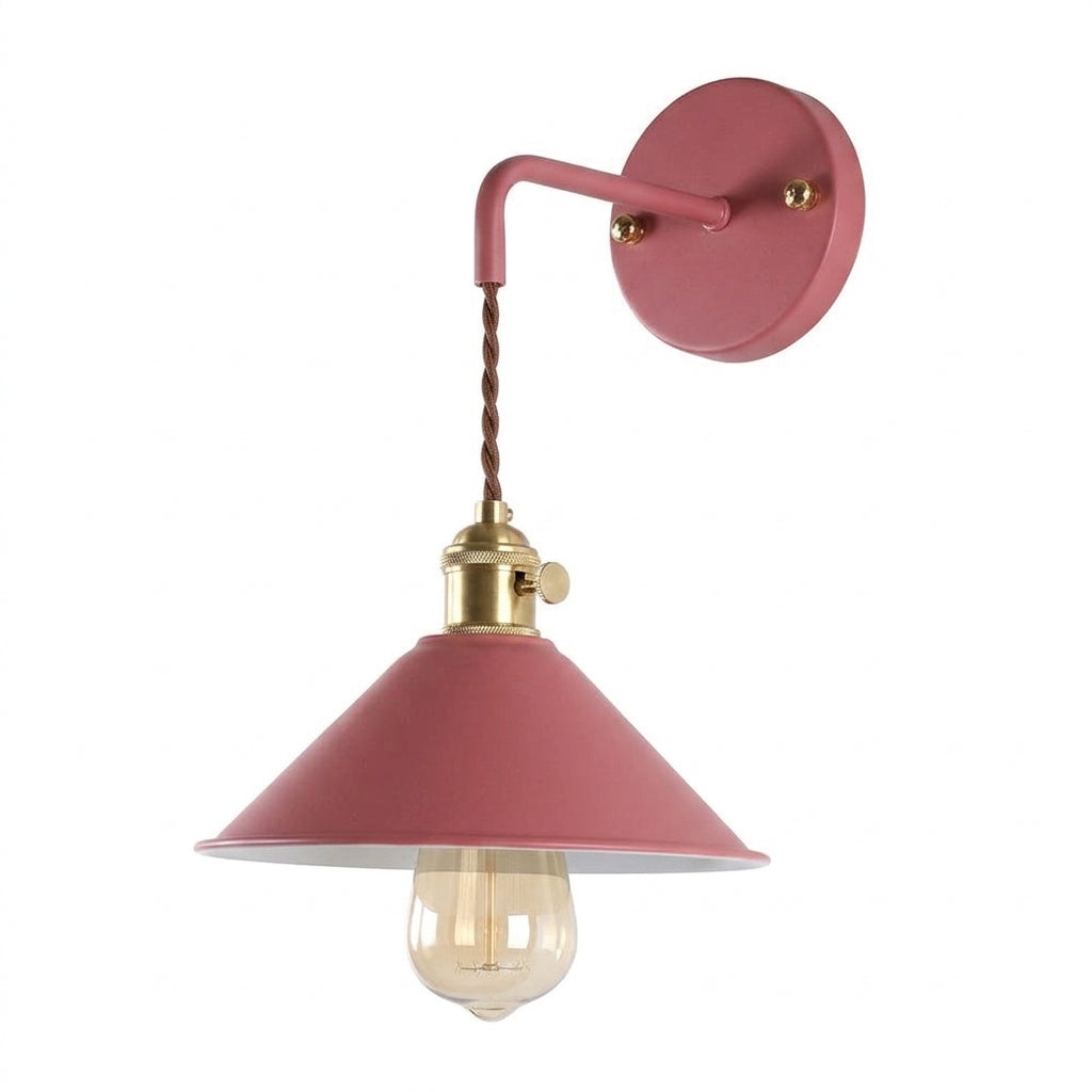 Retro Vintage Wandlamp | Metalen Wandlamp Met Kegelkap