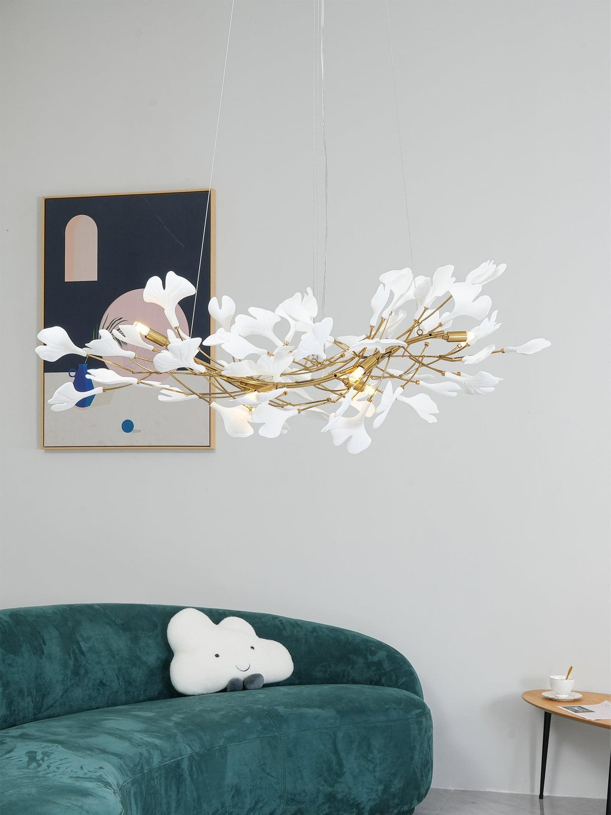 Horizon Bloom Gingko Chandelier | Handcrafted Porcelain Ginkgo Leaves