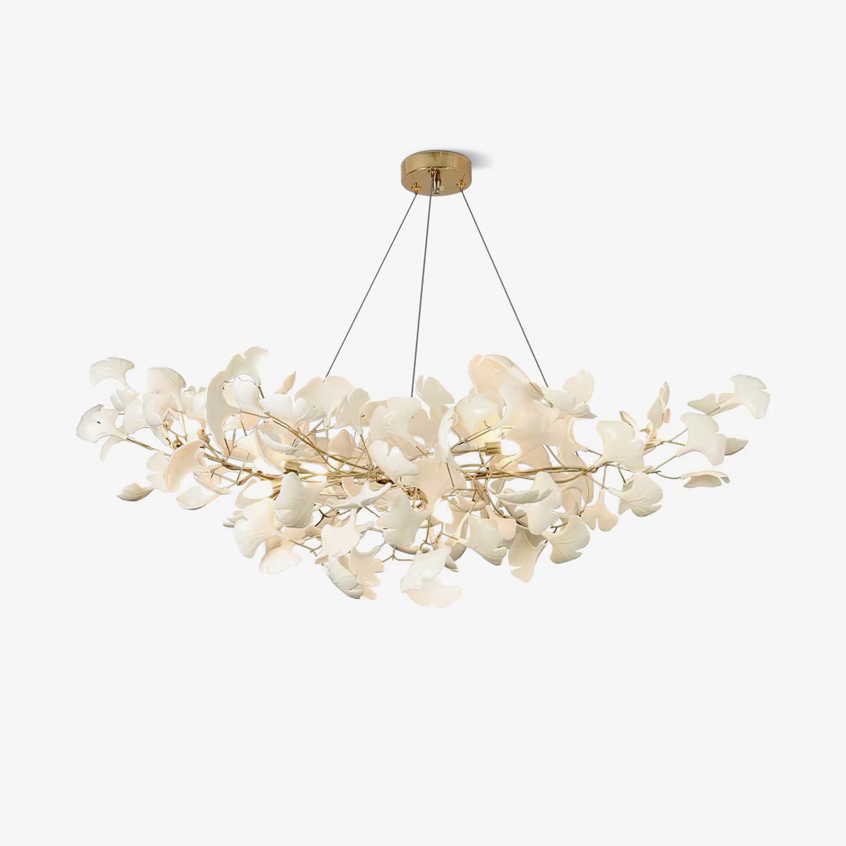 Horizon Bloom Gingko Chandelier | Handcrafted Porcelain Ginkgo Leaves