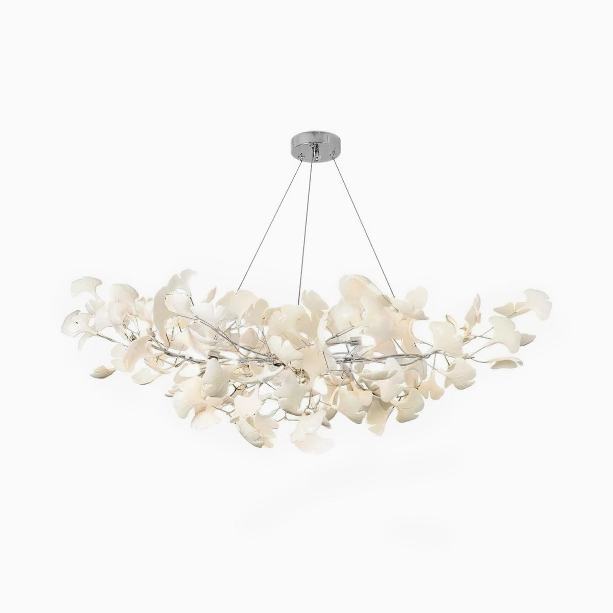 Horizon Bloom Gingko Chandelier | Handcrafted Porcelain Ginkgo Leaves