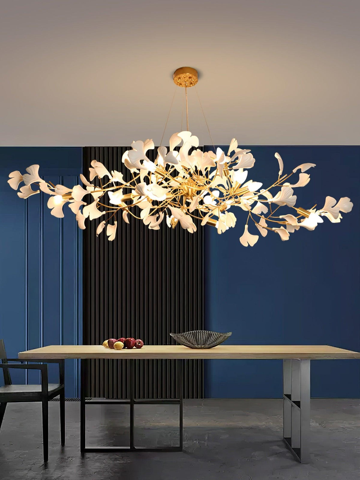 Horizon Bloom Gingko Chandelier | Handcrafted Porcelain Ginkgo Leaves