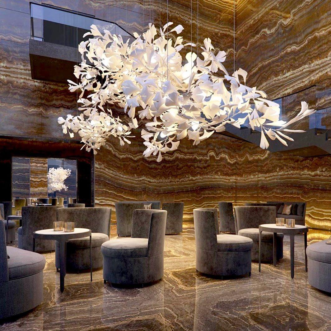 Horizon Bloom Gingko Chandelier | Handcrafted Porcelain Ginkgo Leaves