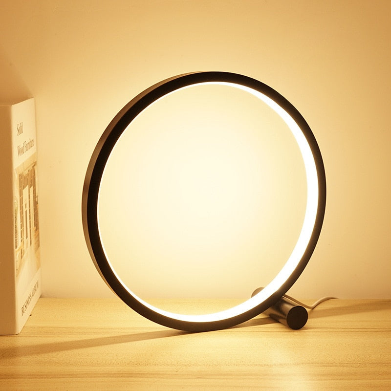 Cirkelvormige Nachtkastlamp met Minimalistisch & Scandinavisch Design