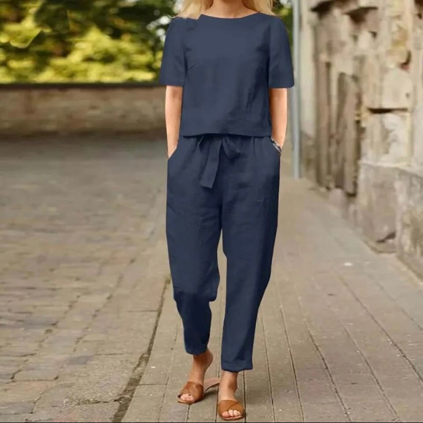 Conjunto de dos piezas de manga corta | Conjunto elegante para mujer