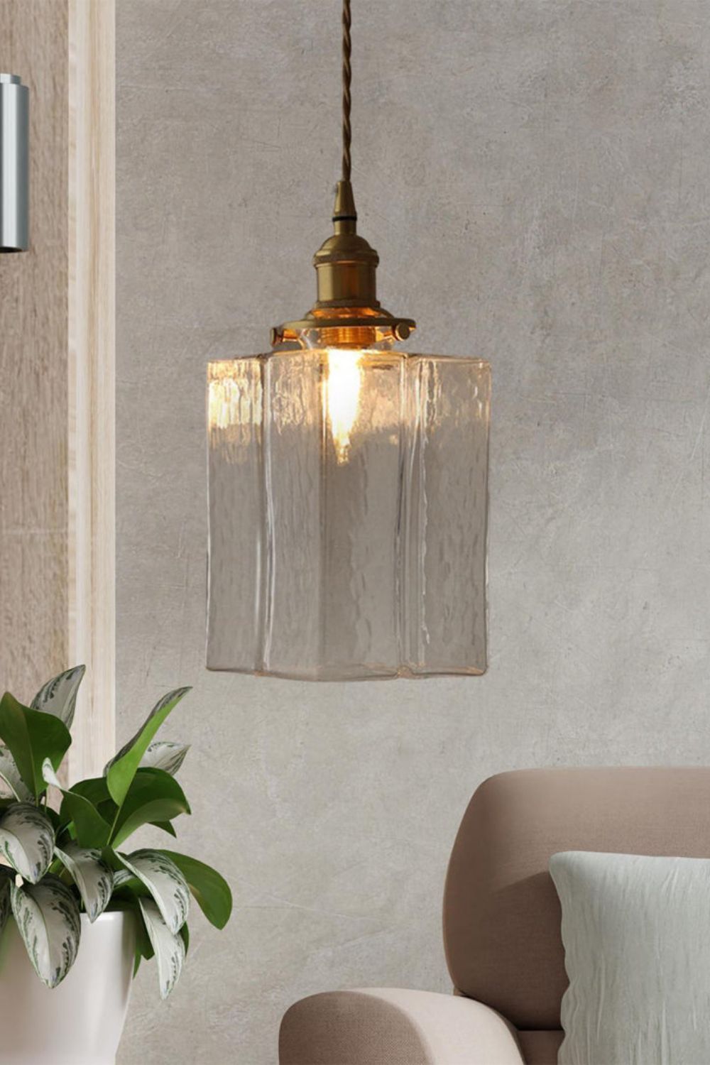 Jewel Vierkante Glazen Hanglamp | Handgeblazen Glas & Messing