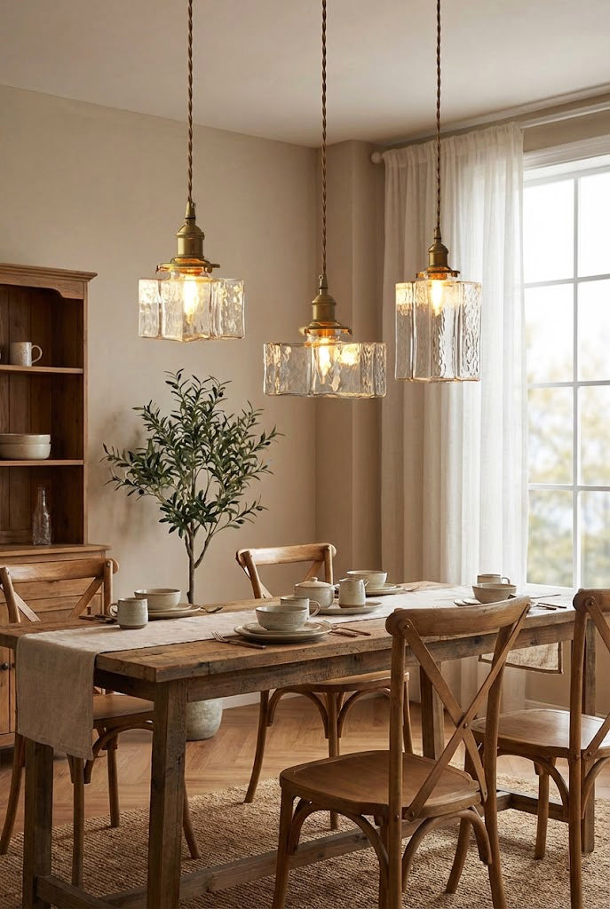 Jewel Vierkante Glazen Hanglamp | Handgeblazen Glas & Messing