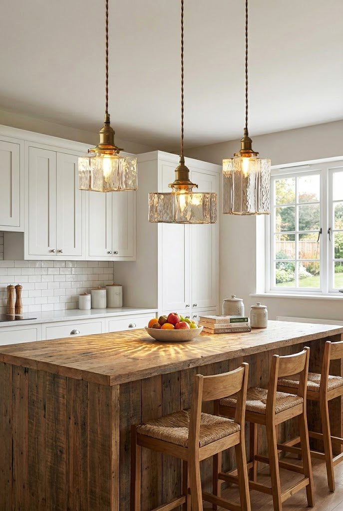 Jewel Vierkante Glazen Hanglamp | Handgeblazen Glas & Messing