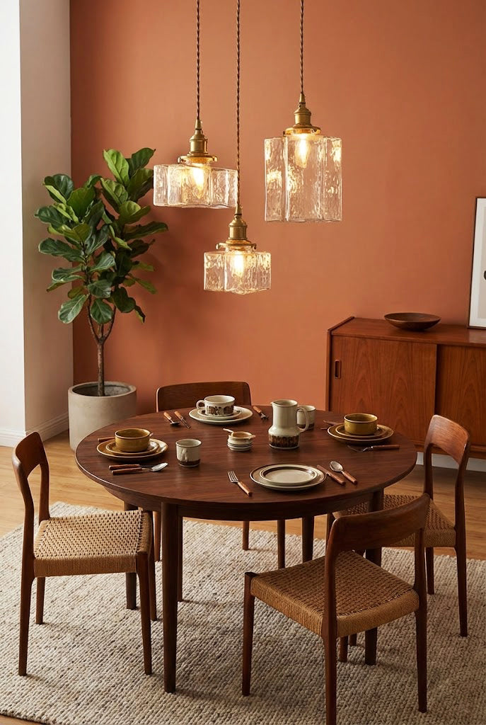 Jewel Vierkante Glazen Hanglamp | Handgeblazen Glas & Messing