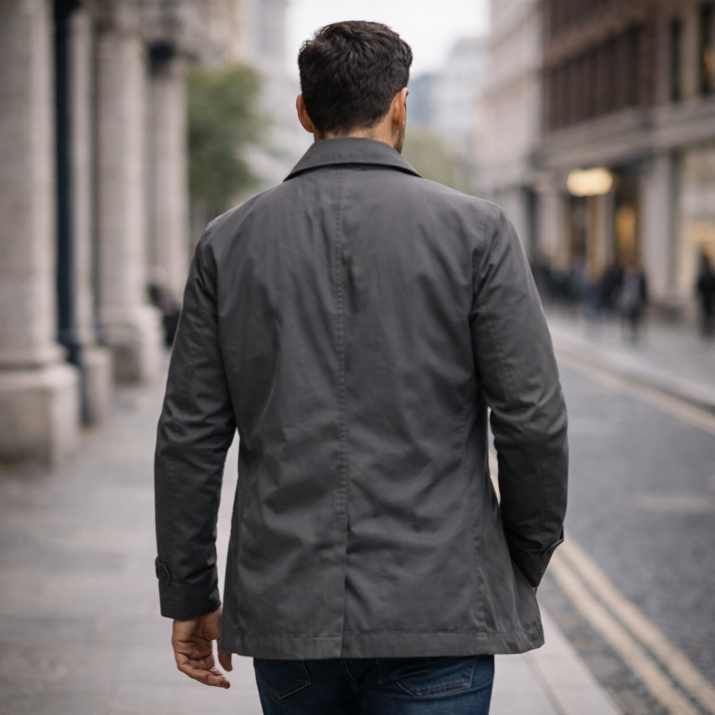 Men's Coat With Collar And Button Closure | Lightweight Transitional Coat