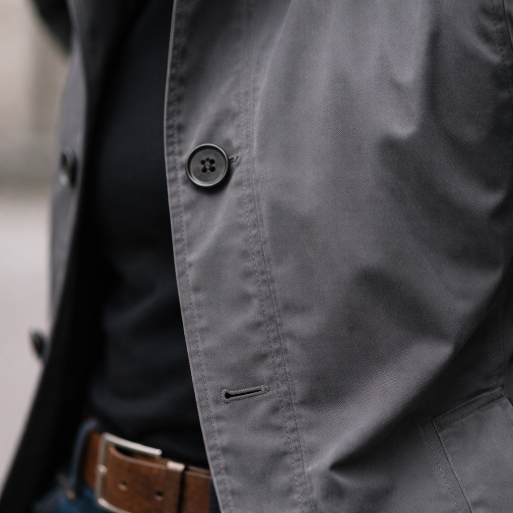 Men's Coat With Collar And Button Closure | Lightweight Transitional Coat