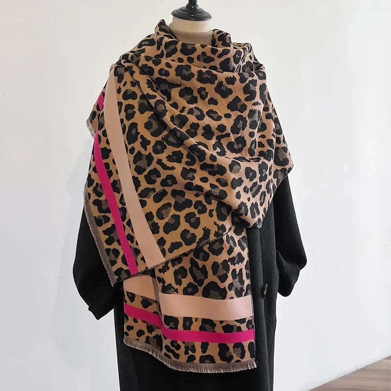 Bufanda de mezcla de cachemira reversible de lujo para mujer – cálida y elegante para el invierno