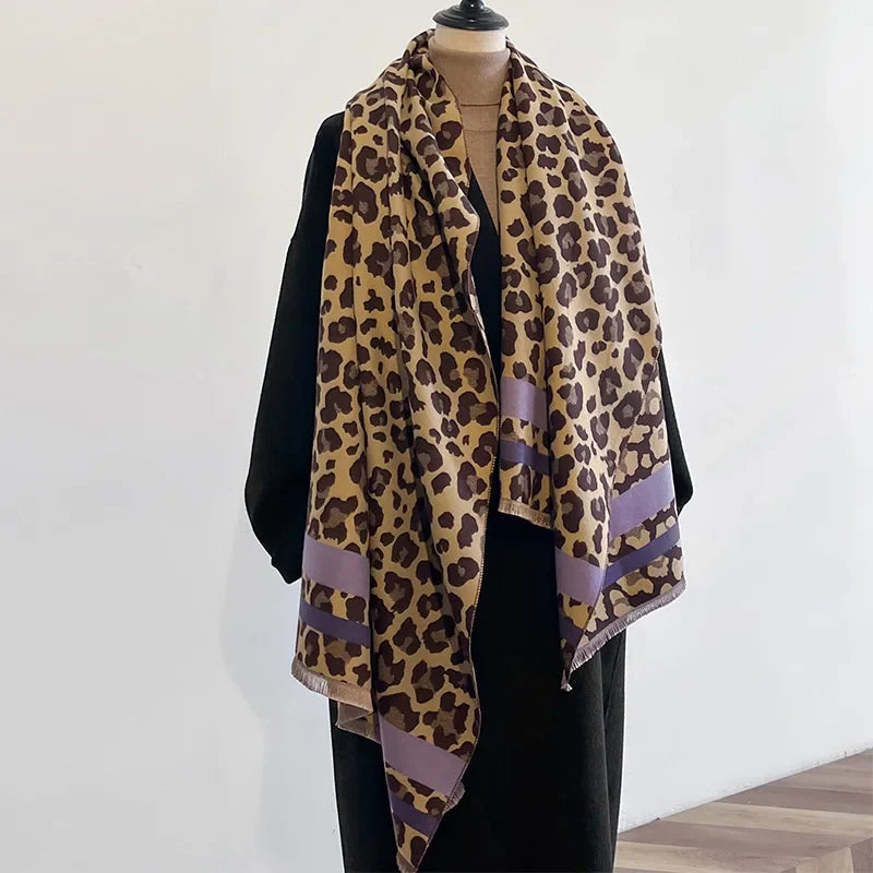 Bufanda de mezcla de cachemira reversible de lujo para mujer – cálida y elegante para el invierno