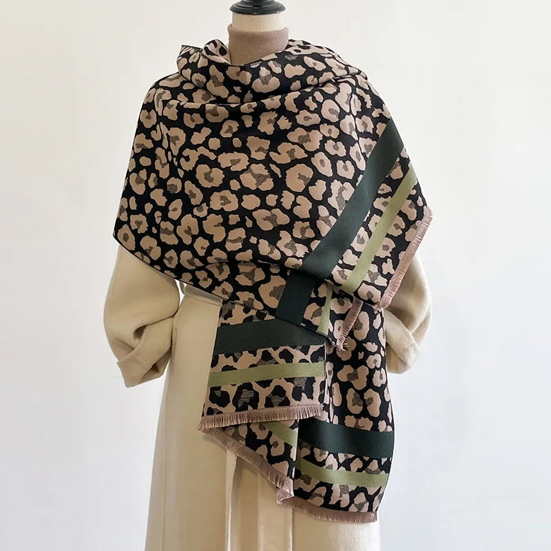Bufanda de mezcla de cachemira reversible de lujo para mujer – cálida y elegante para el invierno