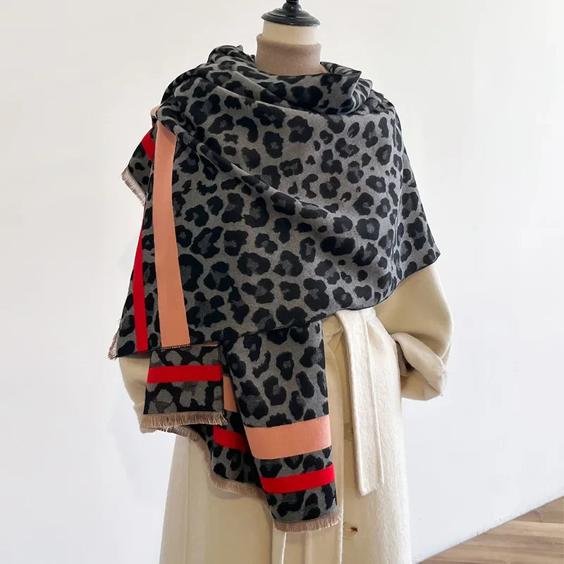 Bufanda de mezcla de cachemira reversible de lujo para mujer – cálida y elegante para el invierno