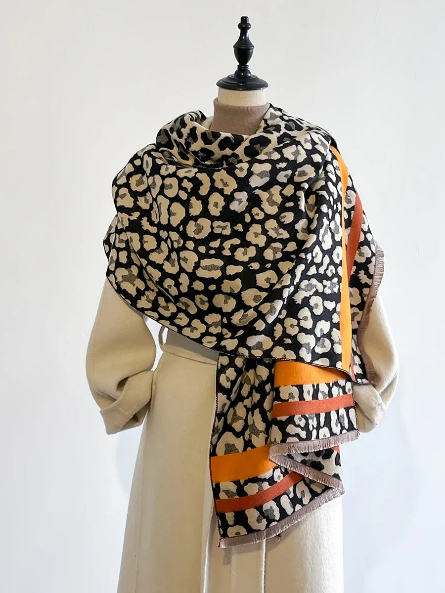 Bufanda de mezcla de cachemira reversible de lujo para mujer – cálida y elegante para el invierno