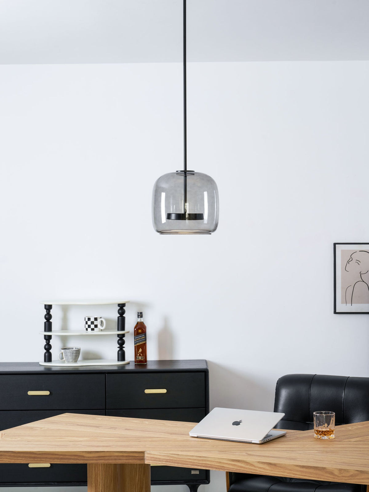 Minimalistisk Metro-glaspendel | Håndblæst LED-pendel