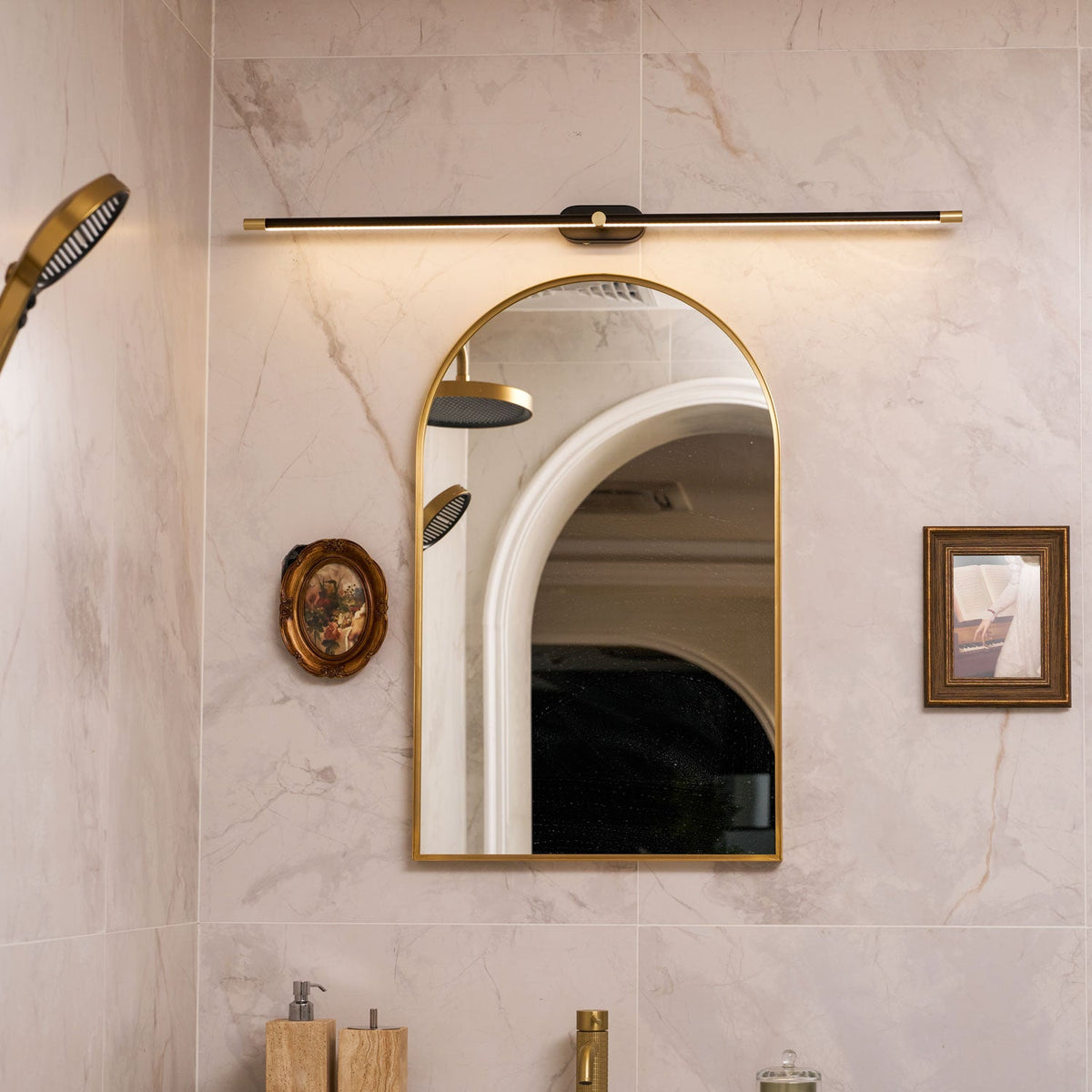 Lámpara de pared recargable minimalista | Iluminación LED inalámbrica para espejos