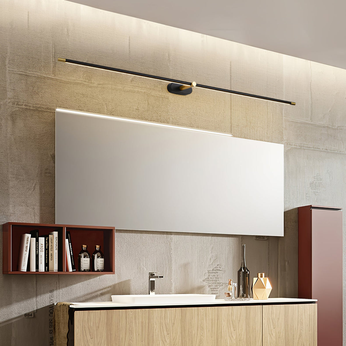 Lámpara de pared recargable minimalista | Iluminación LED inalámbrica para espejos
