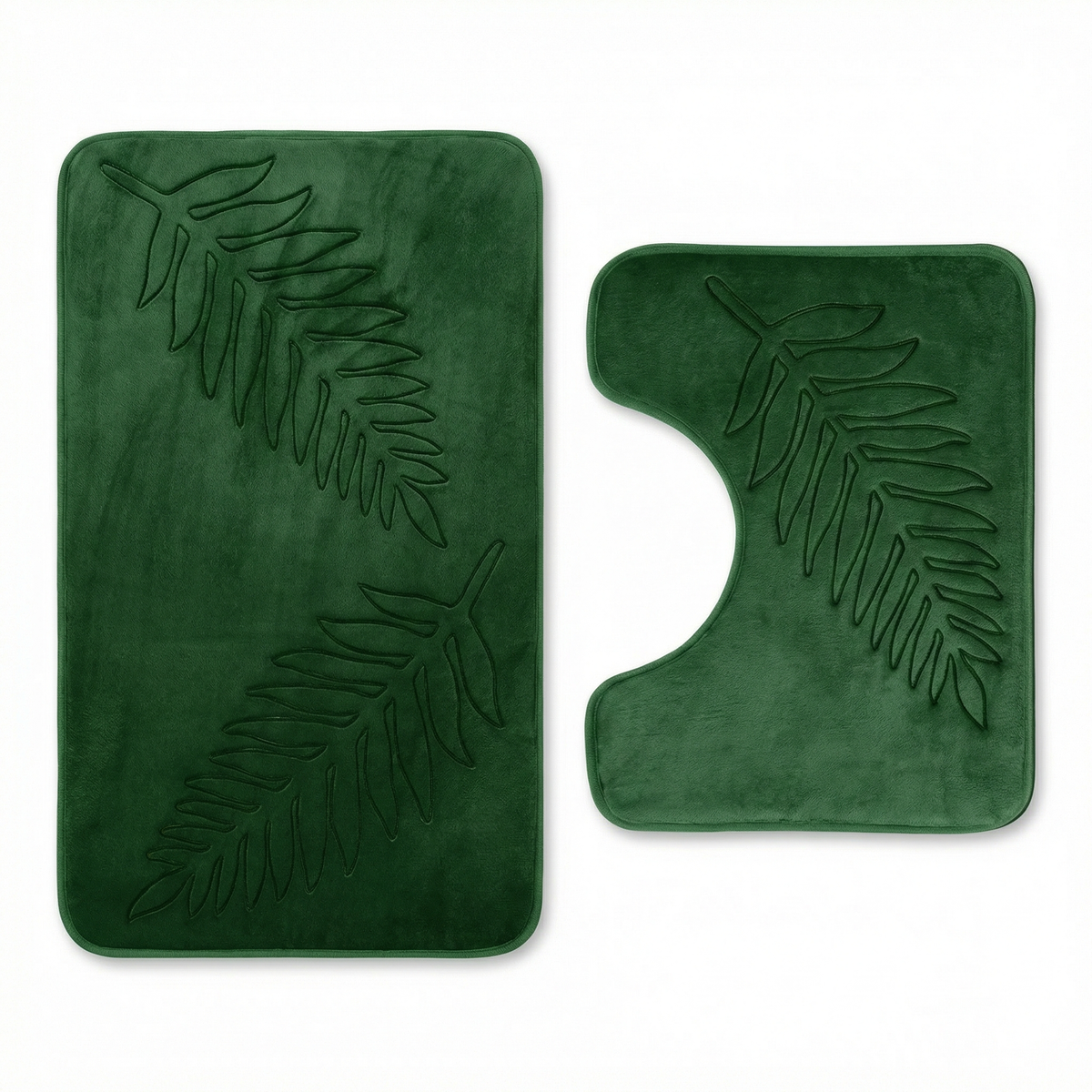 Nordic Leaf Badmatset | Scandinavisch Bladmotief 2-Delige Set