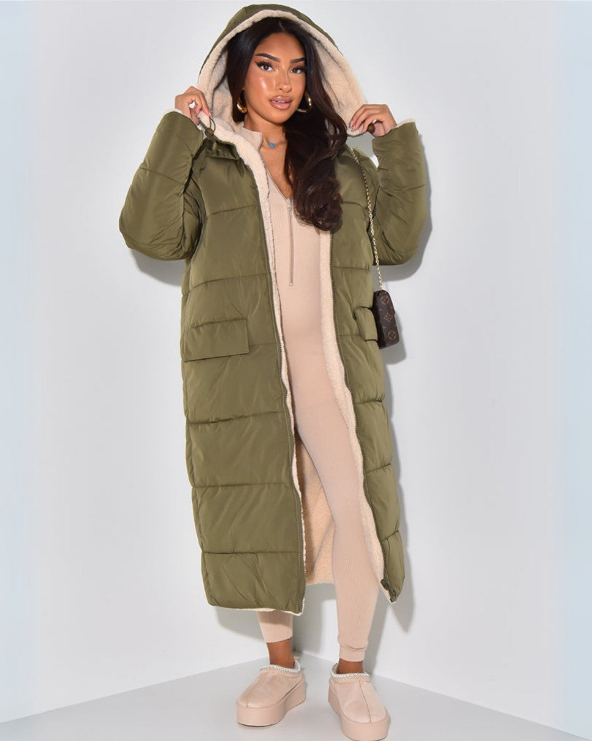 Manteau d’hiver réversible pour femme | Manteau long élégant