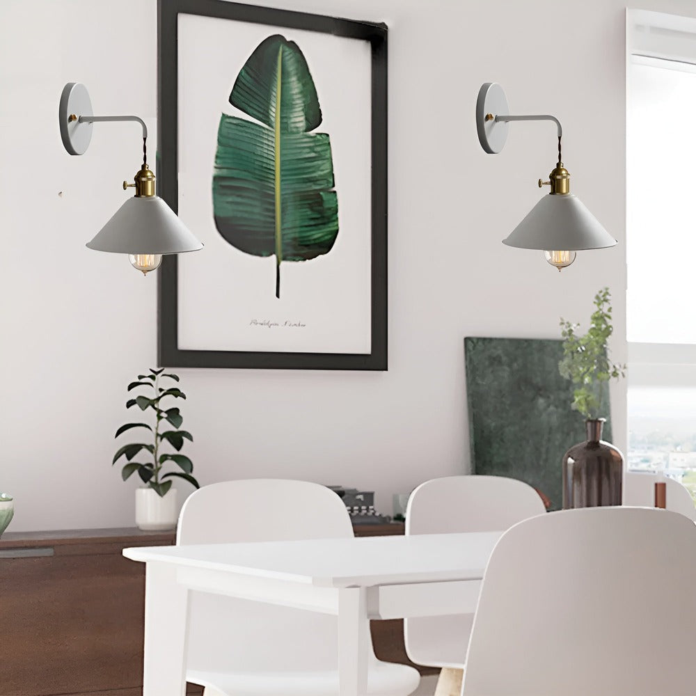 Retro Vintage Wandlamp | Metalen Wandlamp Met Kegelkap