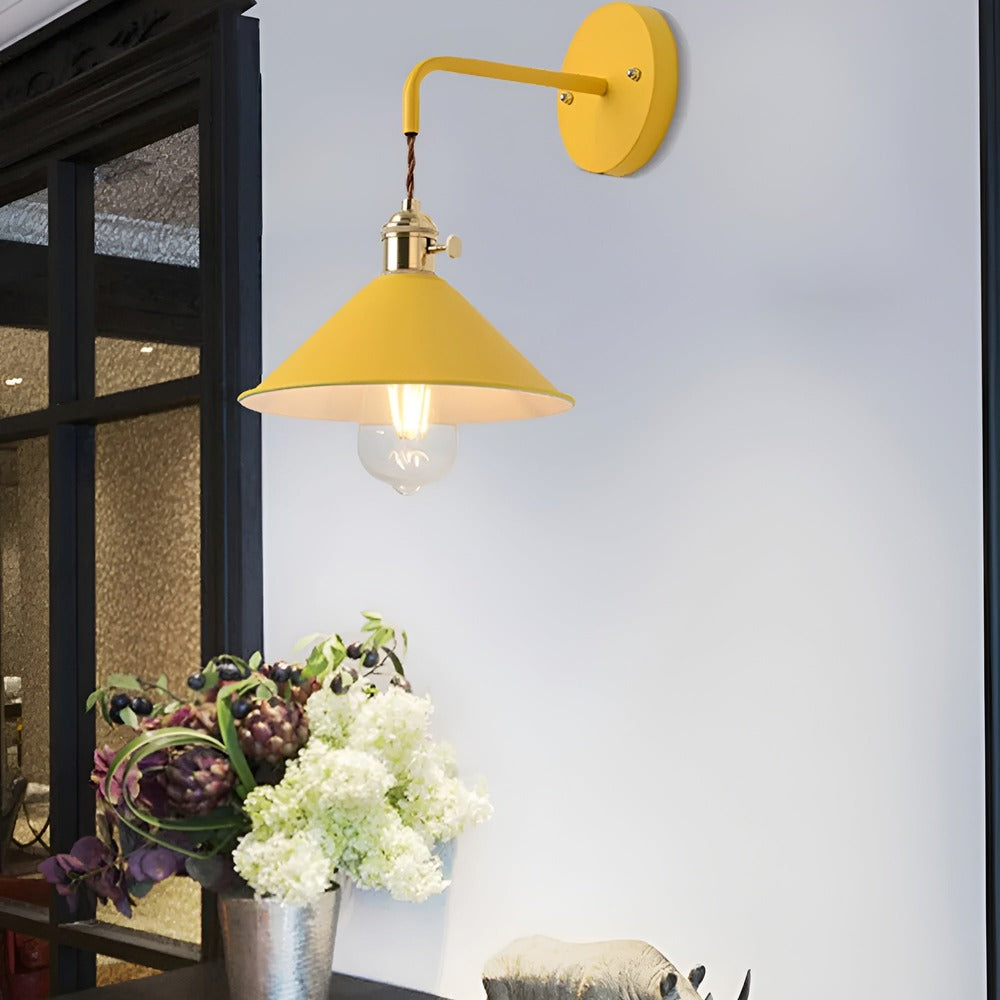 Retro Vintage Wandlamp | Metalen Wandlamp Met Kegelkap