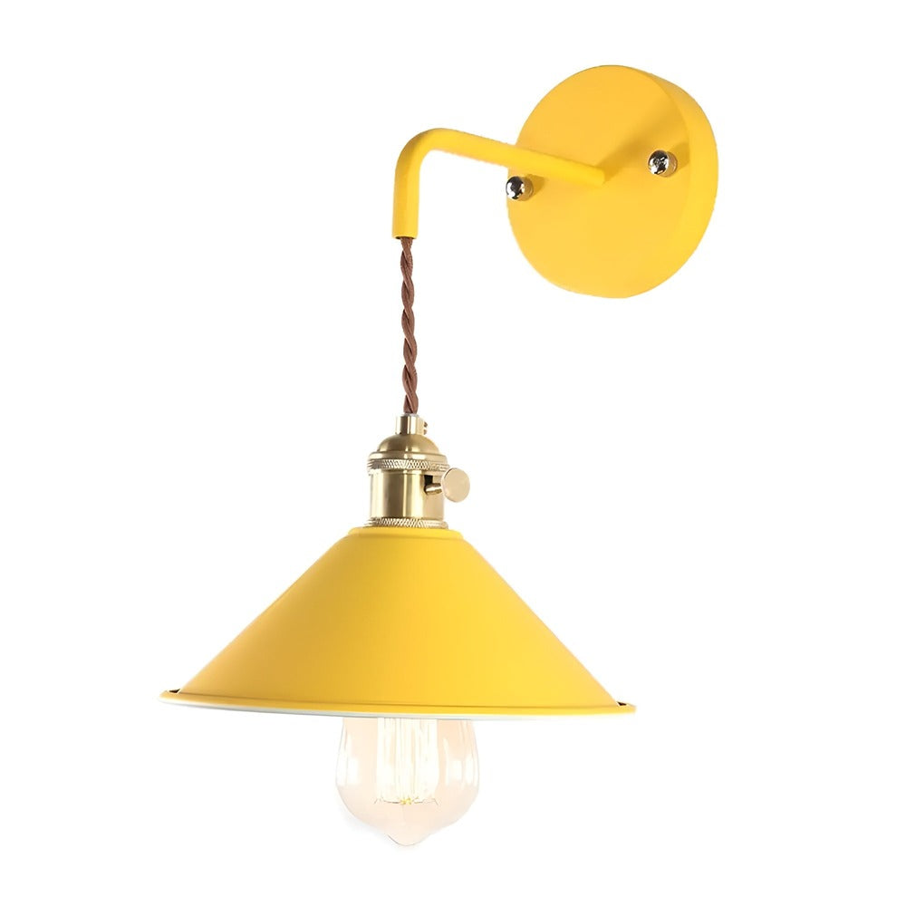 Retro Vintage Wandlamp | Metalen Wandlamp Met Kegelkap
